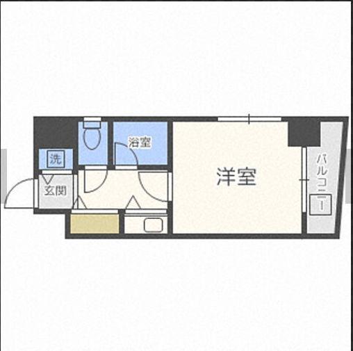 ドミエスポワール箱崎Ⅵ(1K/9階)の間取り写真