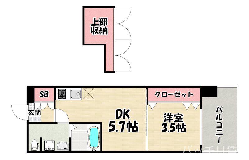 NO60 V TOWER 天神(2K/4階)の間取り写真