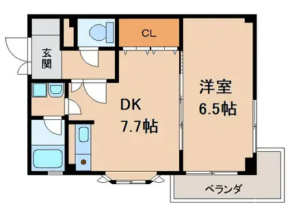 レスペート西庄III(1DK/3階)の間取り写真