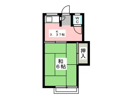 エデンの荘(1K/1階)の間取り写真