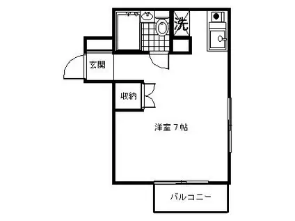アーバンライフ八幡(ワンルーム/2階)の間取り写真