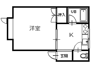 アメニティハウス(1K/1階)の間取り写真