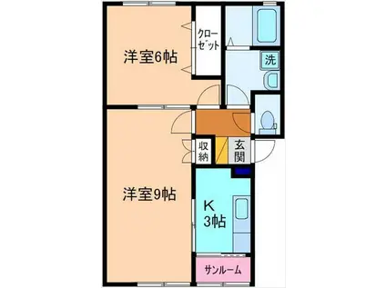 アントレII(2K/1階)の間取り写真