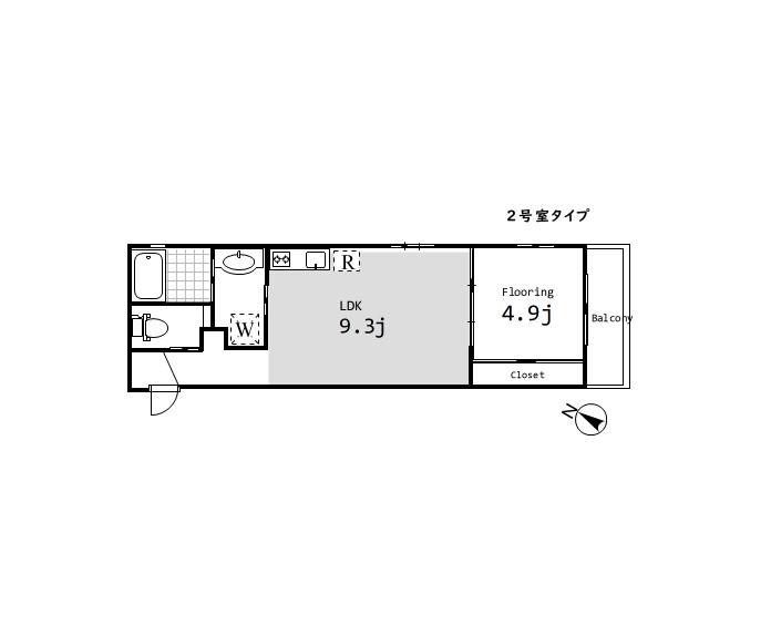 ライスヘッジ(1LDK/3階)の間取り写真