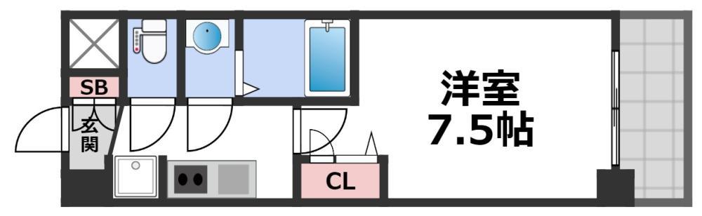 プレサンス堺筋本町センティス(1K/11階)の間取り写真