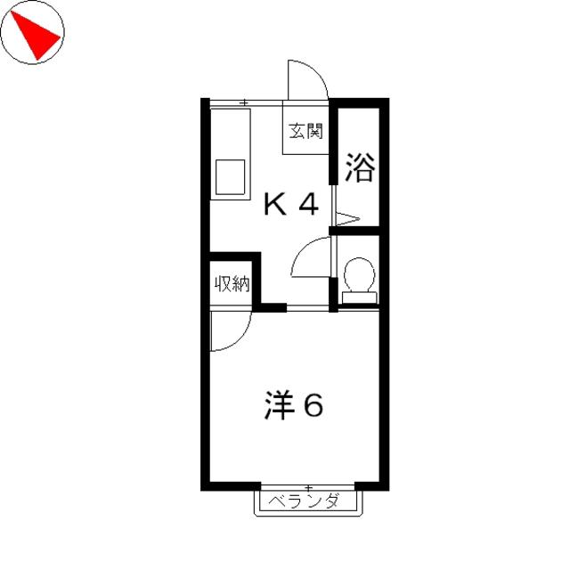 エビスコーポ(1K/2階)の間取り写真