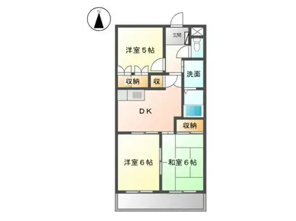 セントラルハイツ中平(3DK/3階)の間取り写真