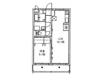ユーミーマンションバウムI号館(1LDK/2階)の間取り写真
