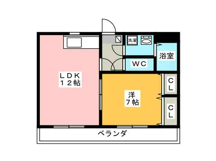 サンセールエスト(1LDK/2階)の間取り写真