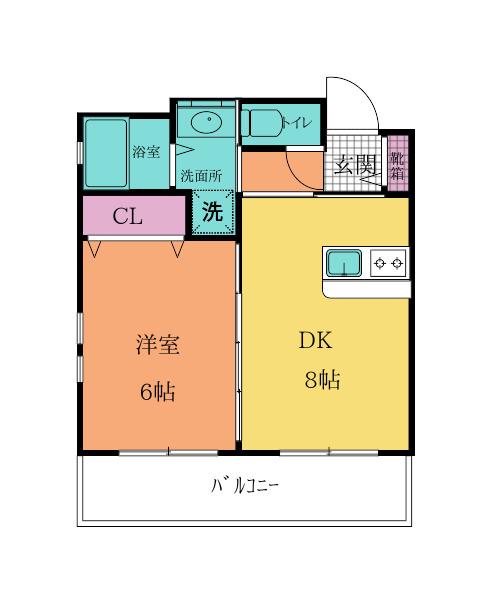 NO50 A.PRIORI南小倉(1LDK/4階)の間取り写真
