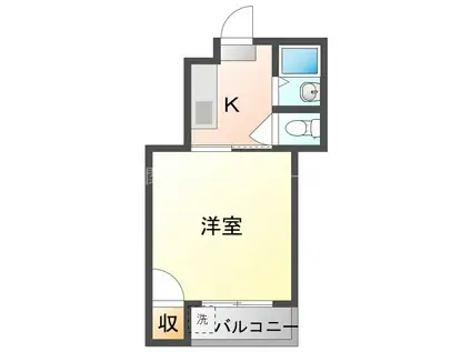 グランビア(1K/2階)の間取り写真