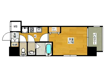 サンレムート・江坂ウエスト(1K/8階)の間取り写真