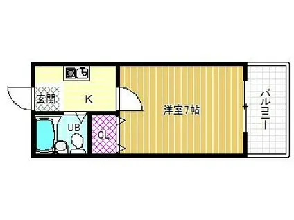 エクセルハイツ西浦(1K/2階)の間取り写真