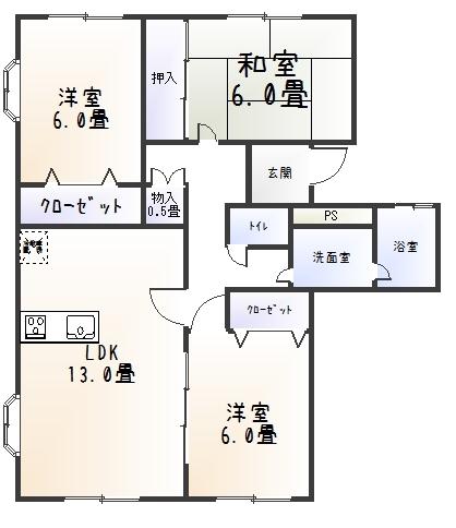 エルコート(3LDK/3階)の間取り写真