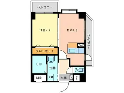 ソフィアン・ルージュ(1LDK/7階)の間取り写真