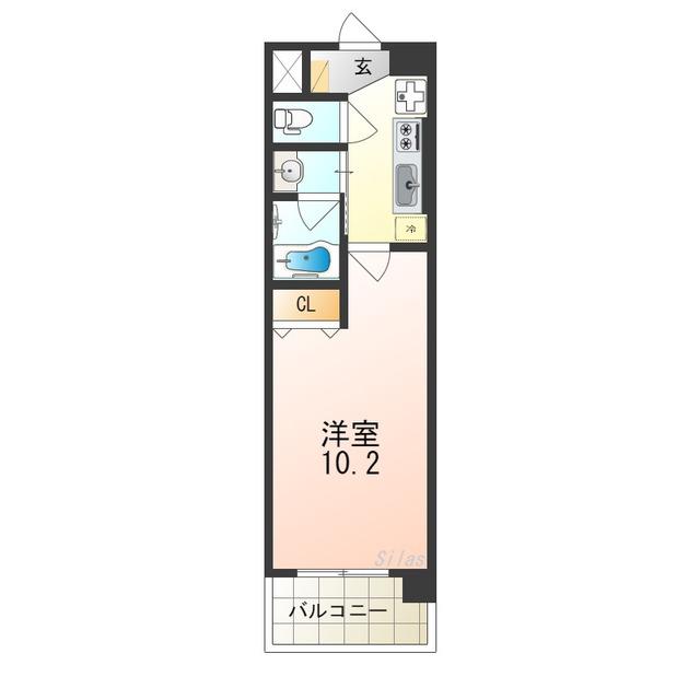 シェソワ堺七道(1K/2階)の間取り写真