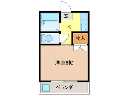 コーポ能勢(1K/2階)の間取り写真