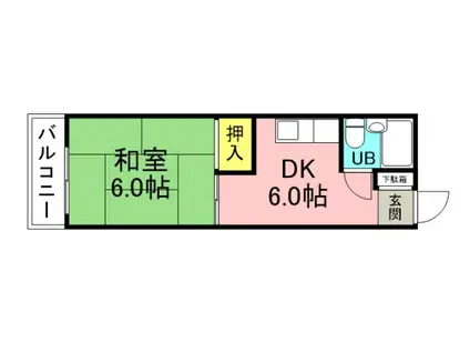 玉森ビル(1DK/4階)の間取り写真