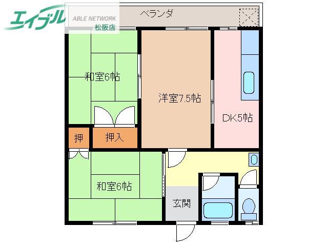 泉コーポ(3DK/2階)の間取り写真