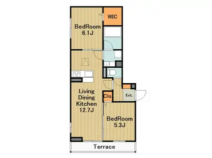 セントラーレ(2LDK/1階)の間取り写真