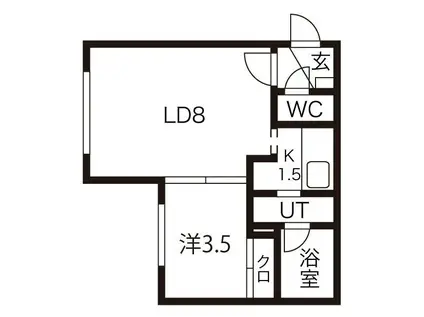 アーバンクラスタ元町II(1LDK/4階)の間取り写真