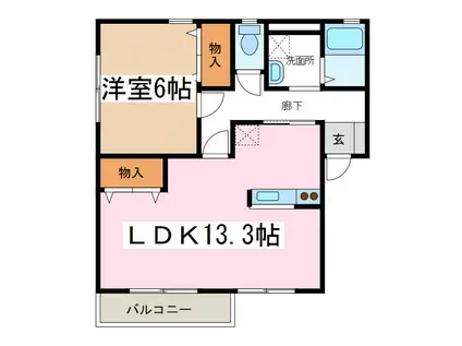 クロワールつのだ(1LDK/1階)の間取り写真