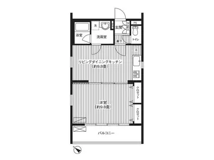 シエールグラン上池台(1LDK/1階)の間取り写真