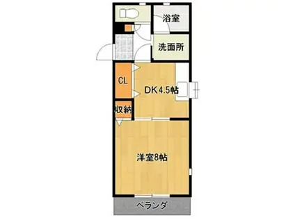 メゾン小林(1DK/3階)の間取り写真