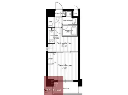 南森町プライマリーワン(1DK/5階)の間取り写真