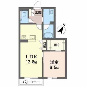 カーサグラス エステ(1LDK/1階)の間取り写真