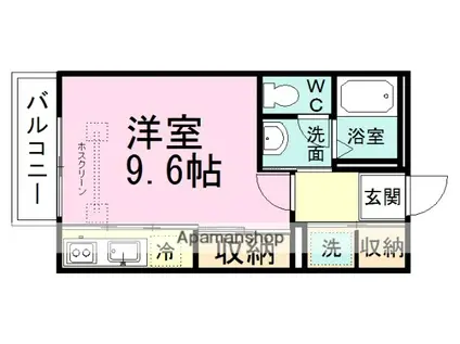 ホワイトコート(ワンルーム/1階)の間取り写真