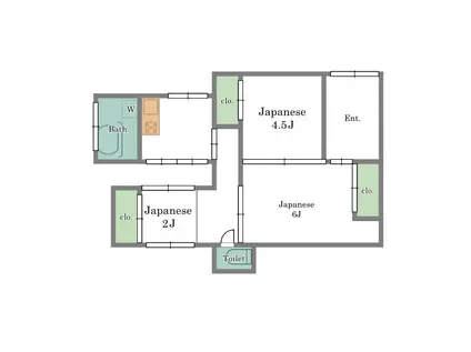 本町6丁目戸建(3K/1階)の間取り写真