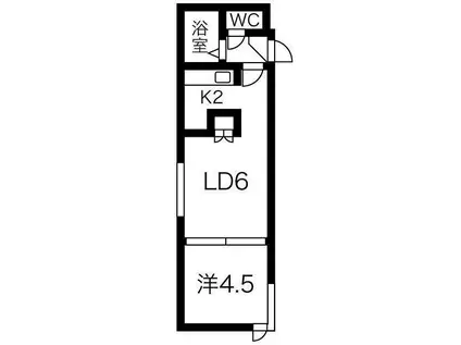 ローヤルハイツ本郷通6(1LDK/5階)の間取り写真
