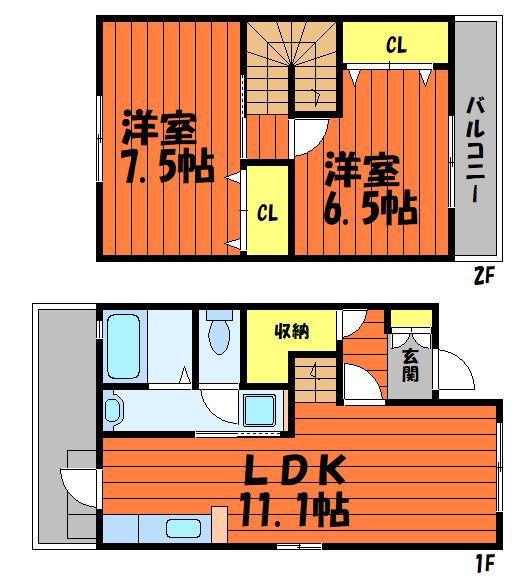 ミュージアタウン片島町B棟(2LDK/1階)の間取り写真