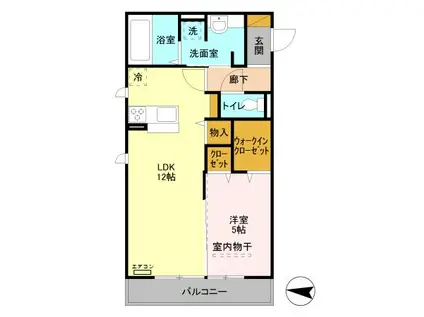 レーヴ II(1LDK/2階)の間取り写真