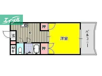 シャトレハイツ大元(1K/3階)の間取り写真