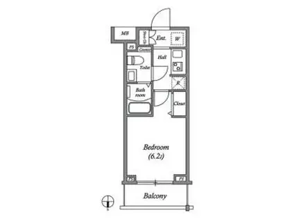 GENOVIA大崎SKYGARDEN/ジェノヴィア大崎スカイガーデン(1K/3階)の間取り写真