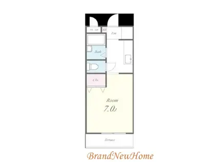 エレガンタナカII(1K/2階)の間取り写真