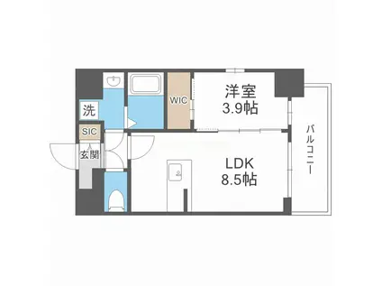 エスリードレジデンス梅田マークス(1LDK/11階)の間取り写真