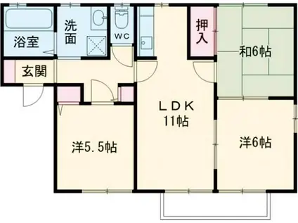エイトトータス3(3LDK/2階)の間取り写真