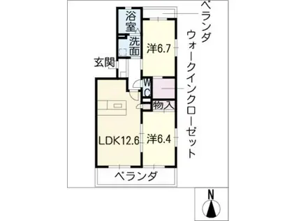 クレール(2LDK/3階)の間取り写真