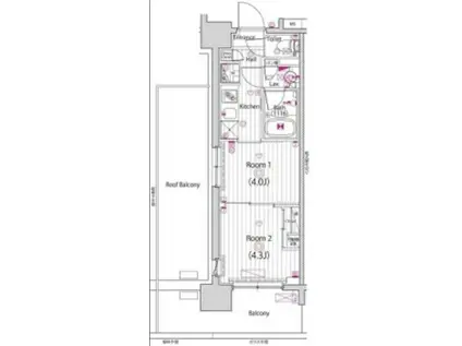 ガーラ・アヴェニュー木場(2K/9階)の間取り写真