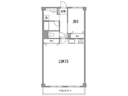 品川芙蓉ハイツ(1LDK/5階)の間取り写真