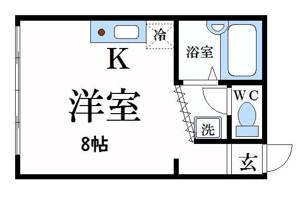 アウトリバーマンション(ワンルーム/4階)の間取り写真