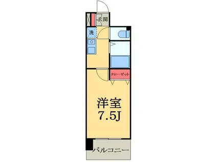 GRASS SQUARE 六番館(1K/14階)の間取り写真