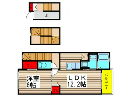 プラーンドルIV(1LDK/3階)の間取り写真