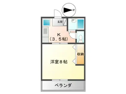 プルーリオン´98(1K/3階)の間取り写真