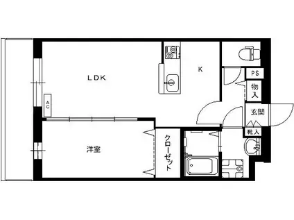 グランストーク碧(1LDK/1階)の間取り写真