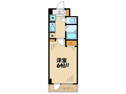 ユーコート千歳烏山(1K/5階)の間取り写真