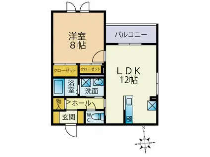 西中延3丁目マンション(1LDK/2階)の間取り写真